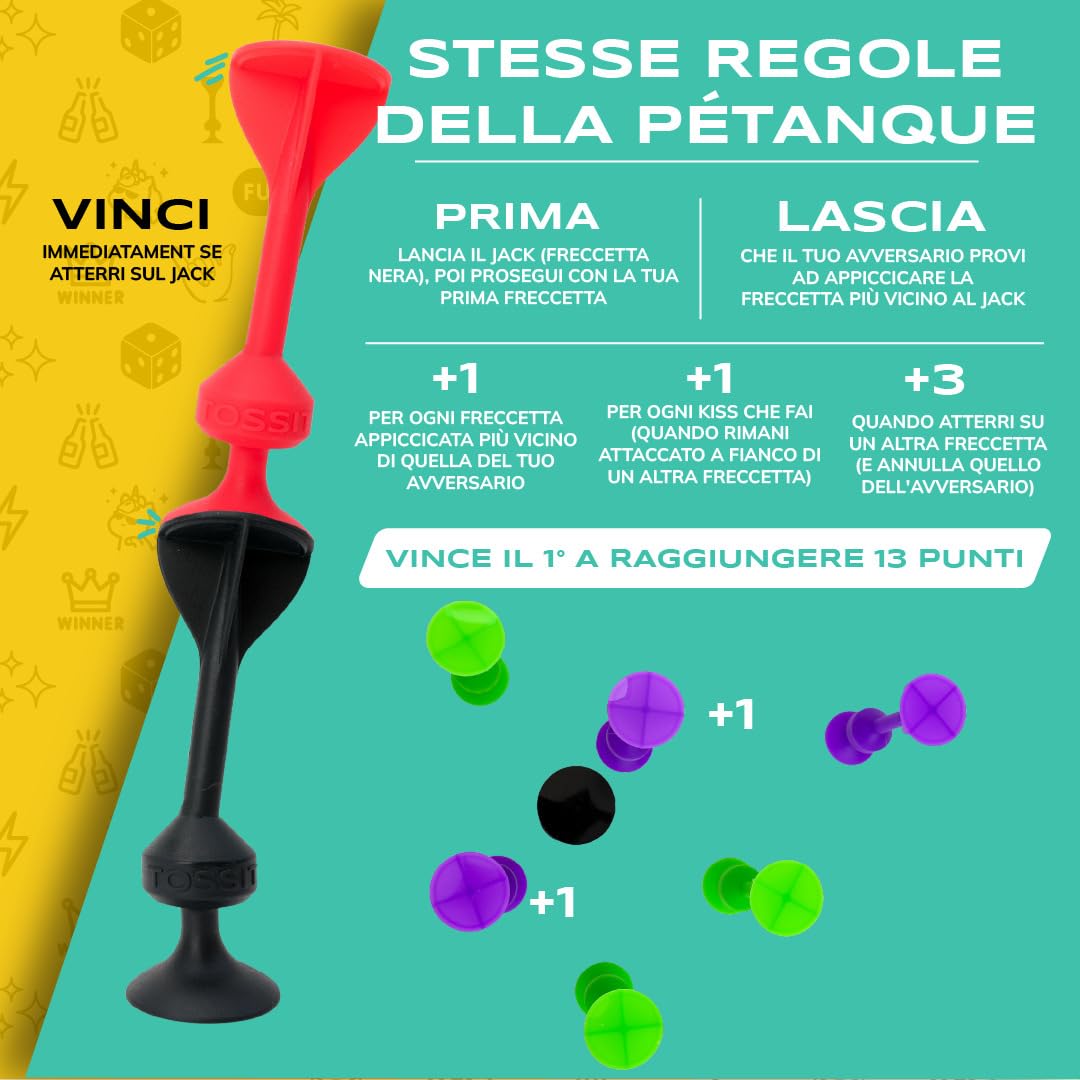 TOSSIT Gioco di Freccette a Ventosa in Silicone, Starter Pack, Viola