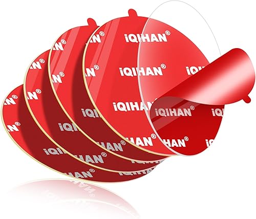 5 almohadillas adhesivas adhesivas para soporte de teléfono de automóvil, 2.756 in2.76 pulgadas, de doble cara, cinta de montaje de gel, kit de