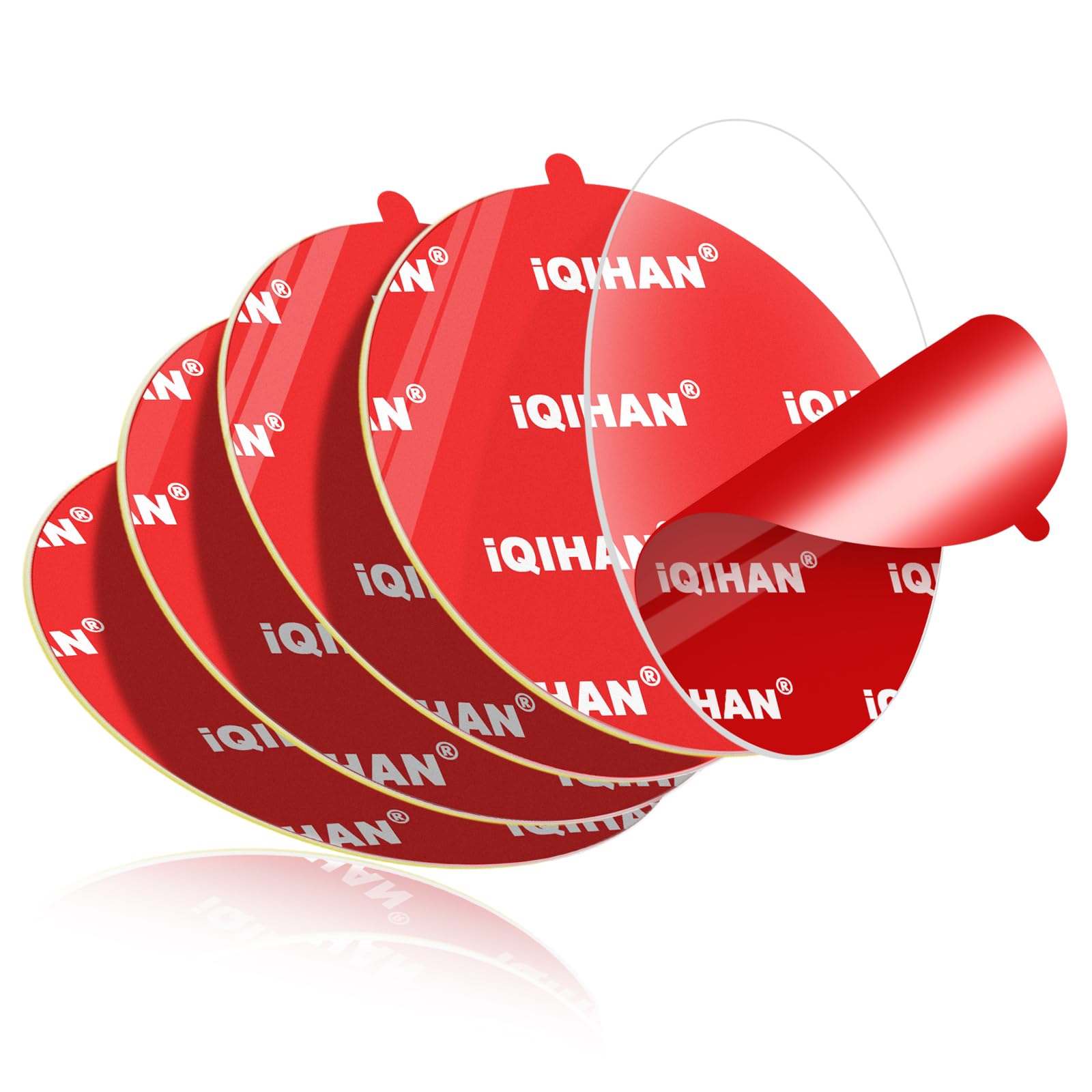 5pcs Sticky Adhesive Pads for Car Phone Mount, 70mm/ 2.76" Double-Sided Heavy Duty Sticker Gel Mounting Tapes Replacement Kit for Suction Cup Dashboard Cell Phone Holder Windshield Dash Cam GPS Base