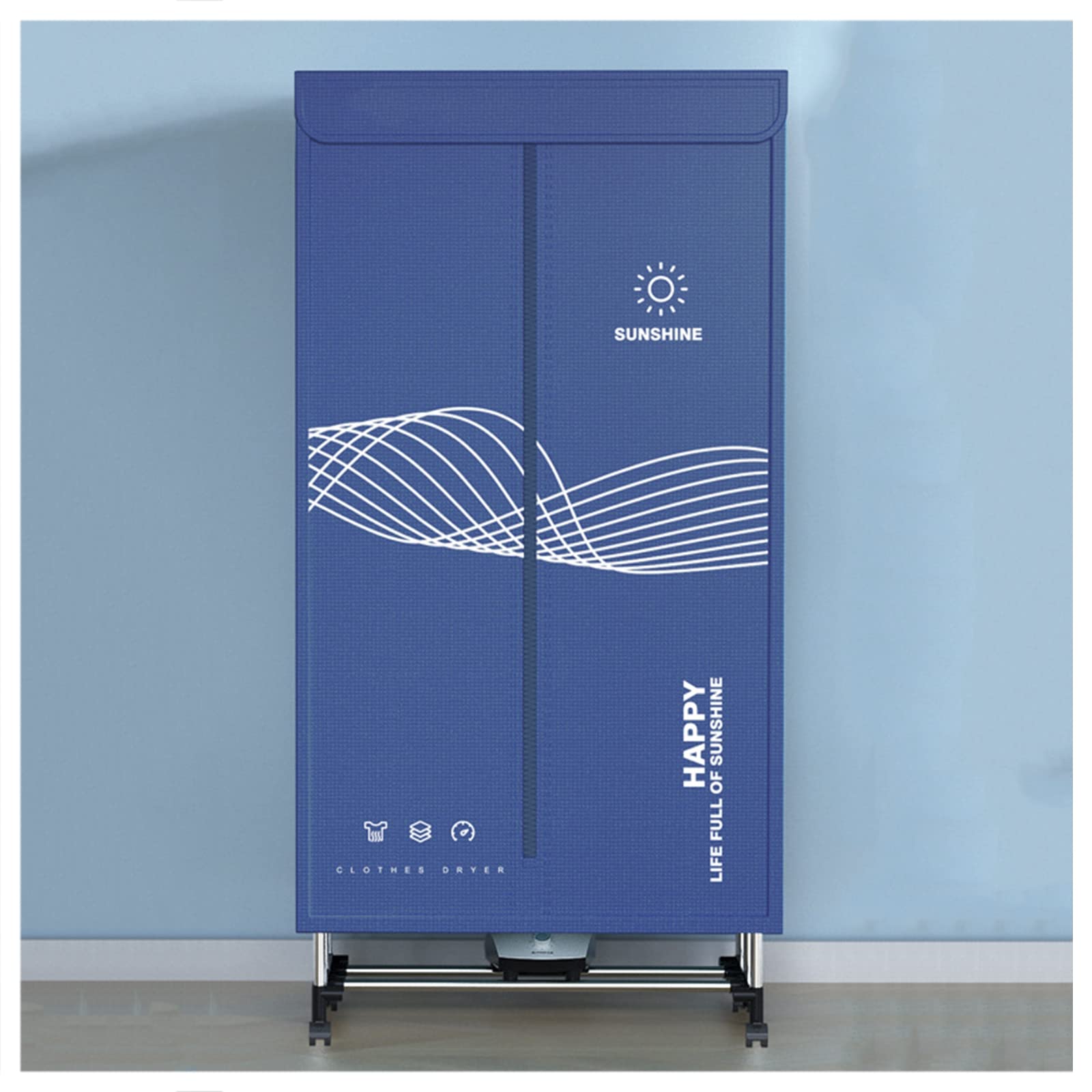 Asciugabiancheria Elettrica 1200W con Timer, Stendi Biancheria Elettrico Armadio a 2 Livelli con Coperchio, Stendibiancheria Elettrico di Grande capacità, Protezione da surriscaldamento