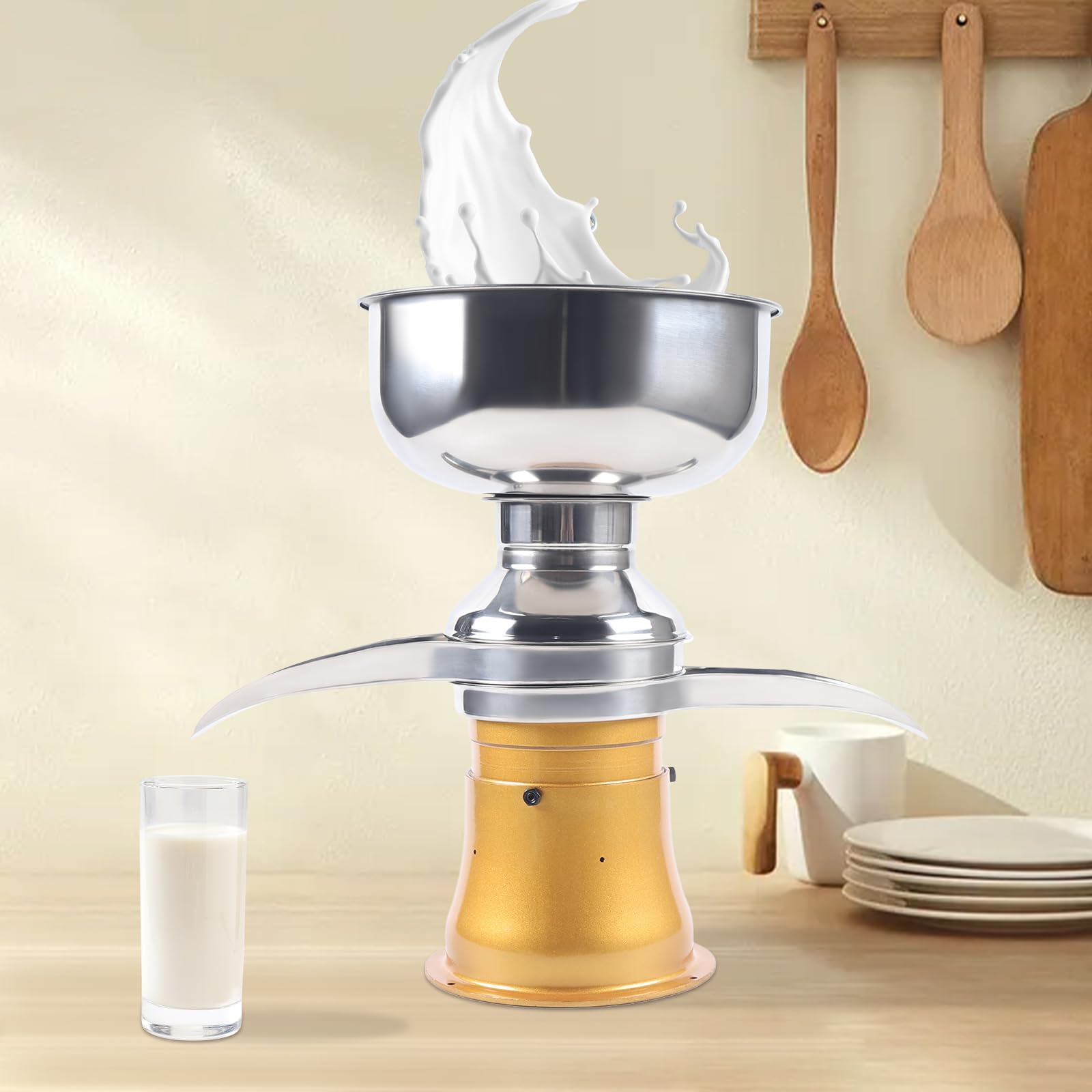 Centrifugadora eléctrica de leche, 5L de capacidad, separador de crema de leche, centrífuga de leche nata leche desnatada y nata para hacer separación de centrifugación, para leche de vaca, leche de