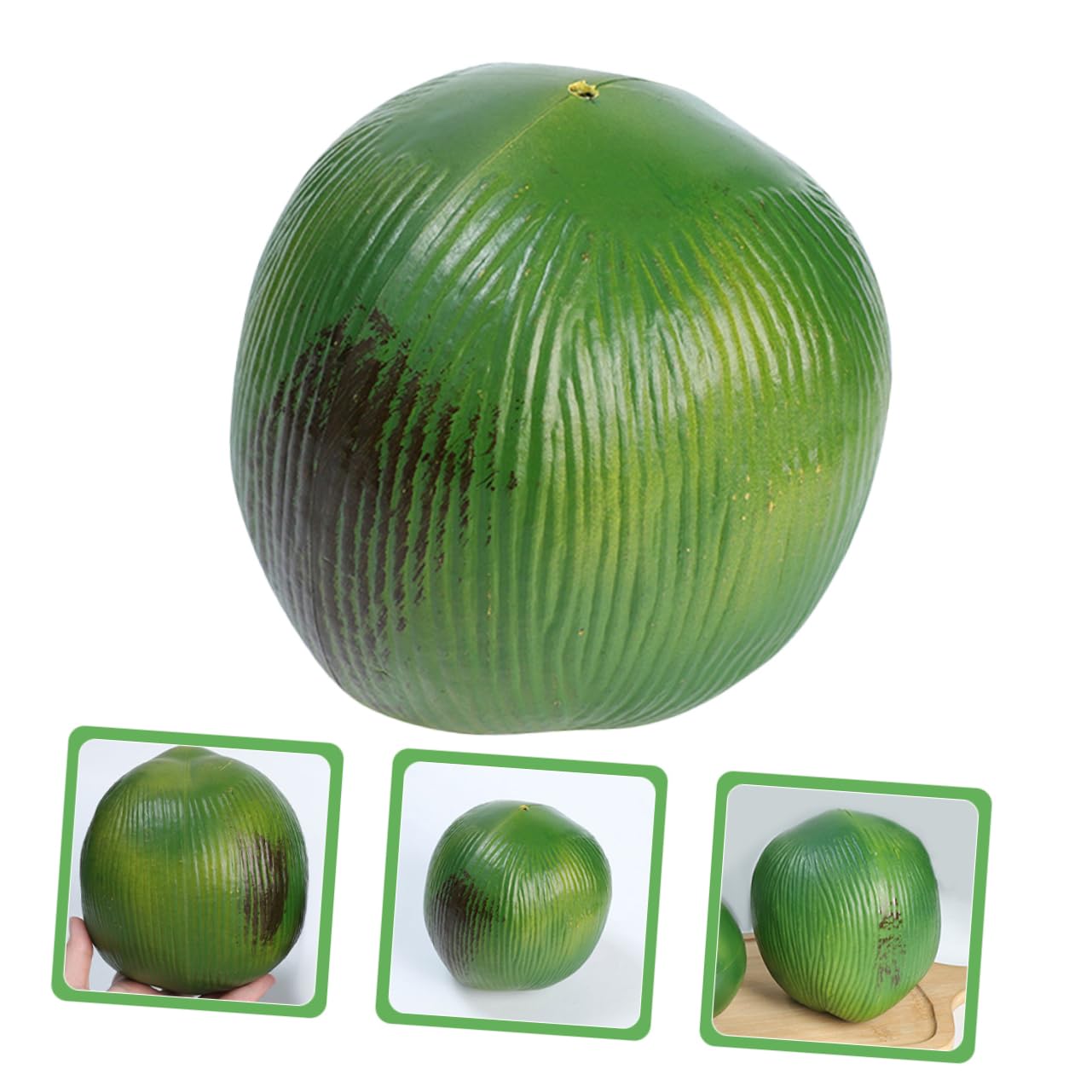 Mikinona 3pezzi Cocco Finto Realistico Tropicali Cocco Artificiale Per Decorazioni Festa Hawaiana Scenografia Frutta Tropicale Finta Cibo Finto Per Party
