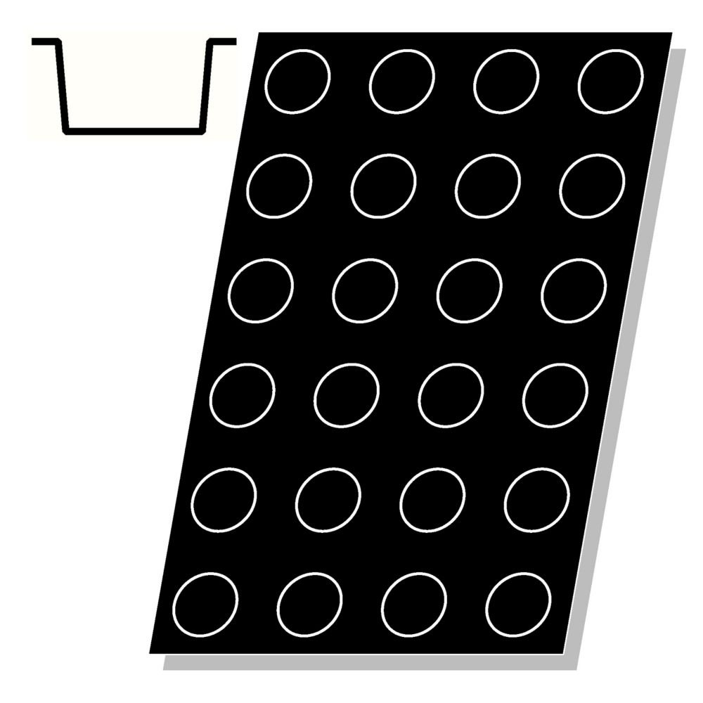 Sasa Demarle FP 01269 Flexipan 3.1-Ounce Cylinder Pan with 24 Molds