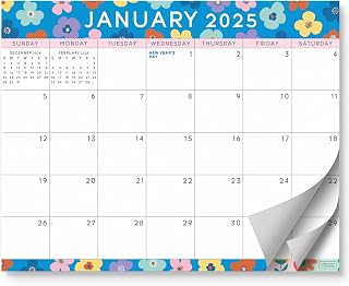 S&O New Floral Magnetic Fridge Calendar from January 2025-June 2026 - Tear-Off Refrigerator Calendar to Track Events & Appointments - 18 Month Magnetic Planner for Fridge for Easy Planning - 8"x10" in.