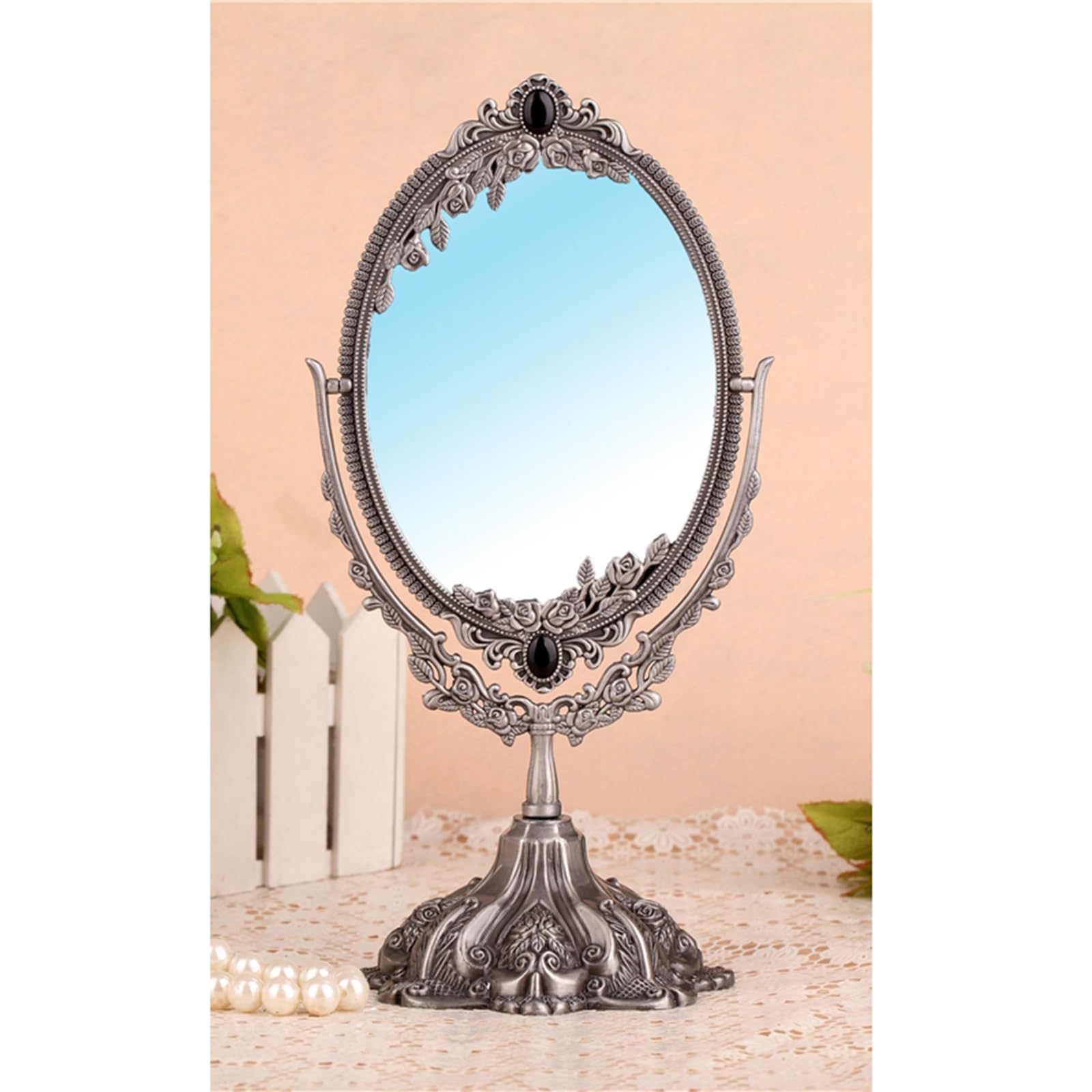 SDCFFC 360 Degree Rotation Makeup Mirror, Detachable Mirror - 2-Sided Vanity Mirror Adjustable Stand, Girl Women Mother's Gift