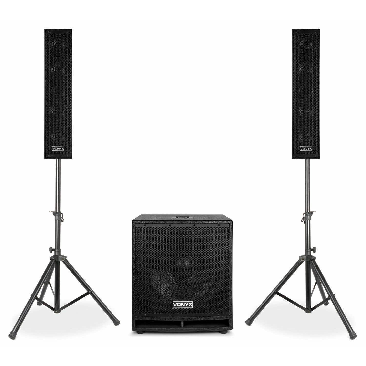 VONYX VX880BT - Système Triphonique avec Micro, Puissance de 750W, Idéal pour Les Soirées et Évènements, BT/MP3/SD/USB/AUX