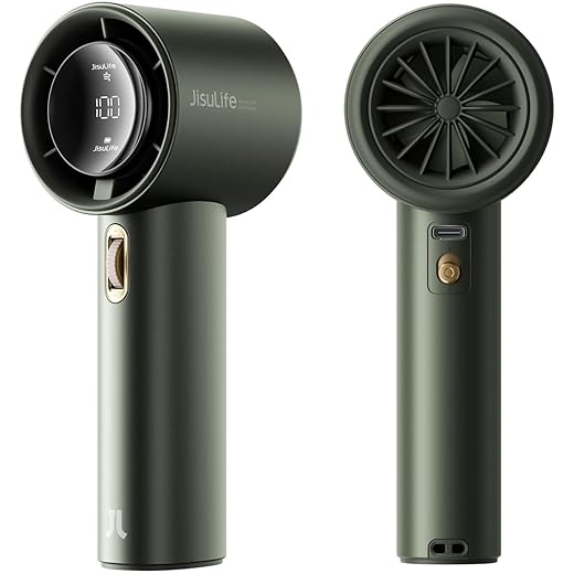 optimisticJISU LIFE Handheld Fan with Digital Display Lanya