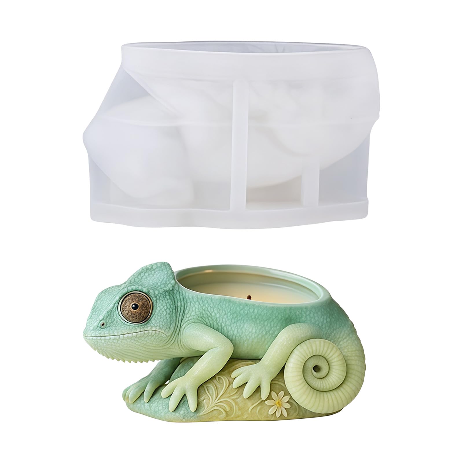 Buxuaaaa Silicone Mold for Crafting Resin Succulents Planter Reptiles Shape Small Vases Organizers Epoxy Resin Casting Molds Decorative Jar Mold