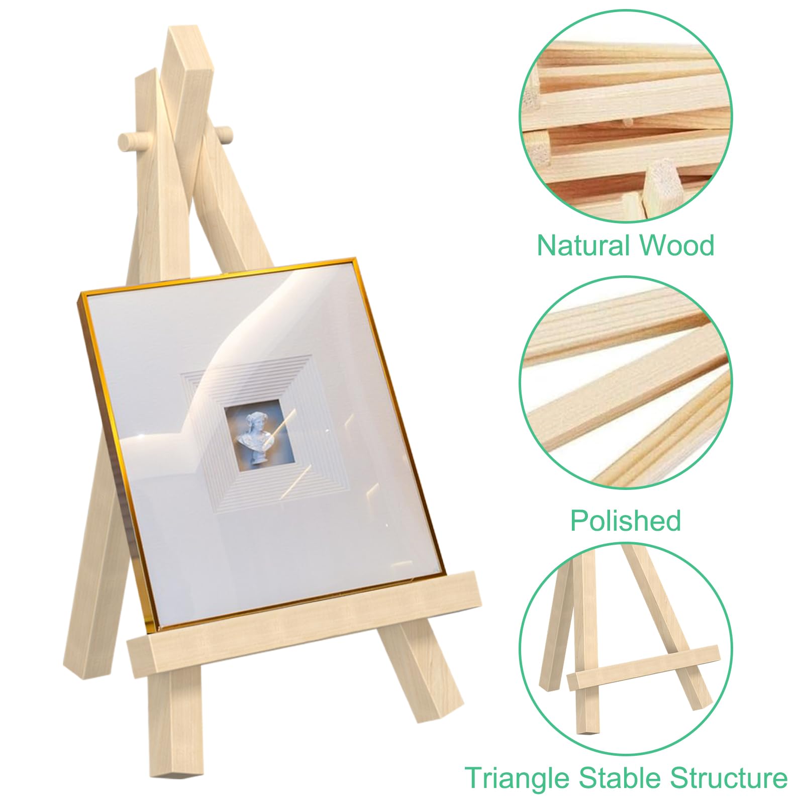 20 stuks mini-houten ezel, kleine houten ezel mini-display voor foto's, visitekaartjes, fotoalbums, schilderkunst, bruiloften, verjaardagsfeestjes (9 x 16 cm