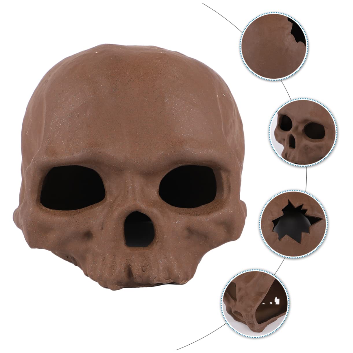 Sosoport 3stücke Skull Design Adornment Retro Pottery Ornament Für Aquarien Dekoration Langlebige Künstliche Schädeldesigns Als Versteck Für Fische Und Reptilien Für Aquatische