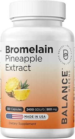 Balancebreens Bromelain 500mg, 120 Capsules - Pineapple Extract Digestive Enzyme, Supports Digestion and Joint Health Supplement