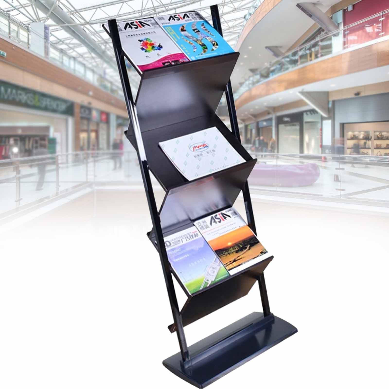 Amazon.co.jp: パンフレットディスプレイラック床置き、縦型新聞ラック