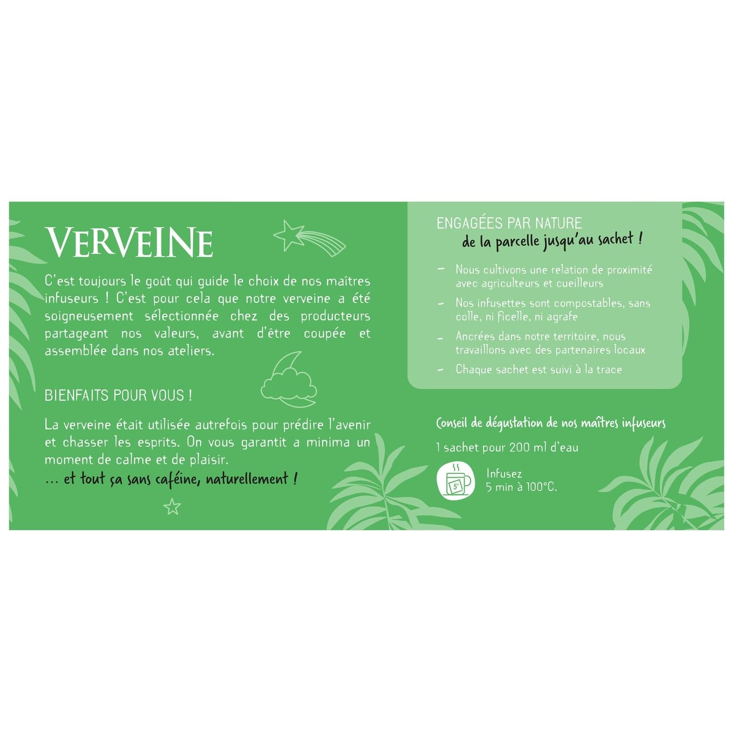 LES 2 MARMOTTES Infusion Verveine 30 sachets individuels - Boîte de 1,38 kg - Fabriqué en France depuis 1976 - Sans arômes ajoutés - Maîtres Infuseurs - Lot de 3