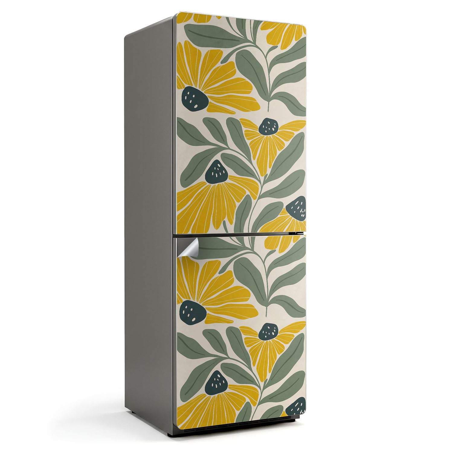 Autocollant pour Frigo 70x190 Décoration Cuisine Fleur Leaf