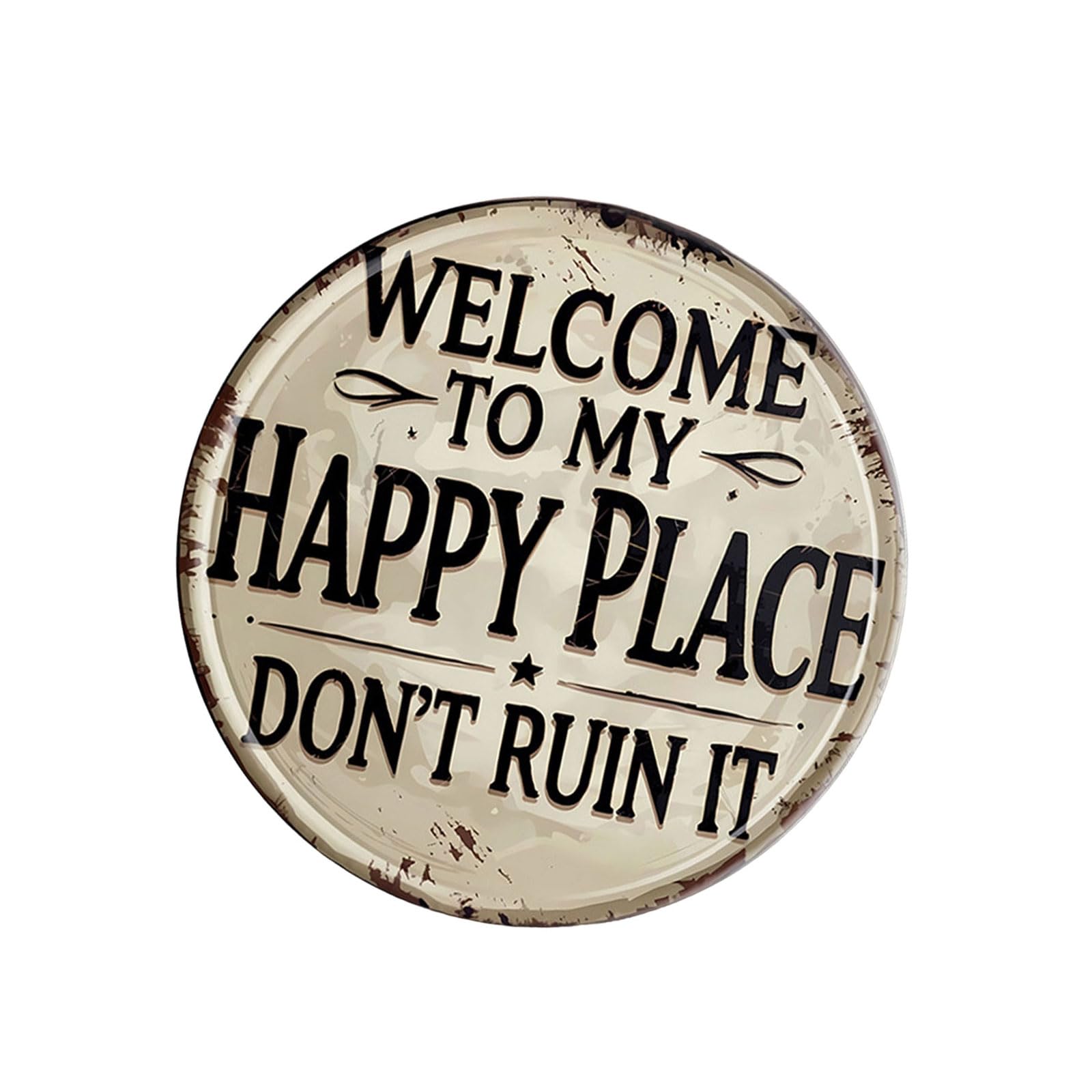 our fave Antique Look Coffee Themed Tin Plaques Iron Materials 20Cm Diameter Sign Great for Indoor Outdoor Use Traditional Metal Wall Deck