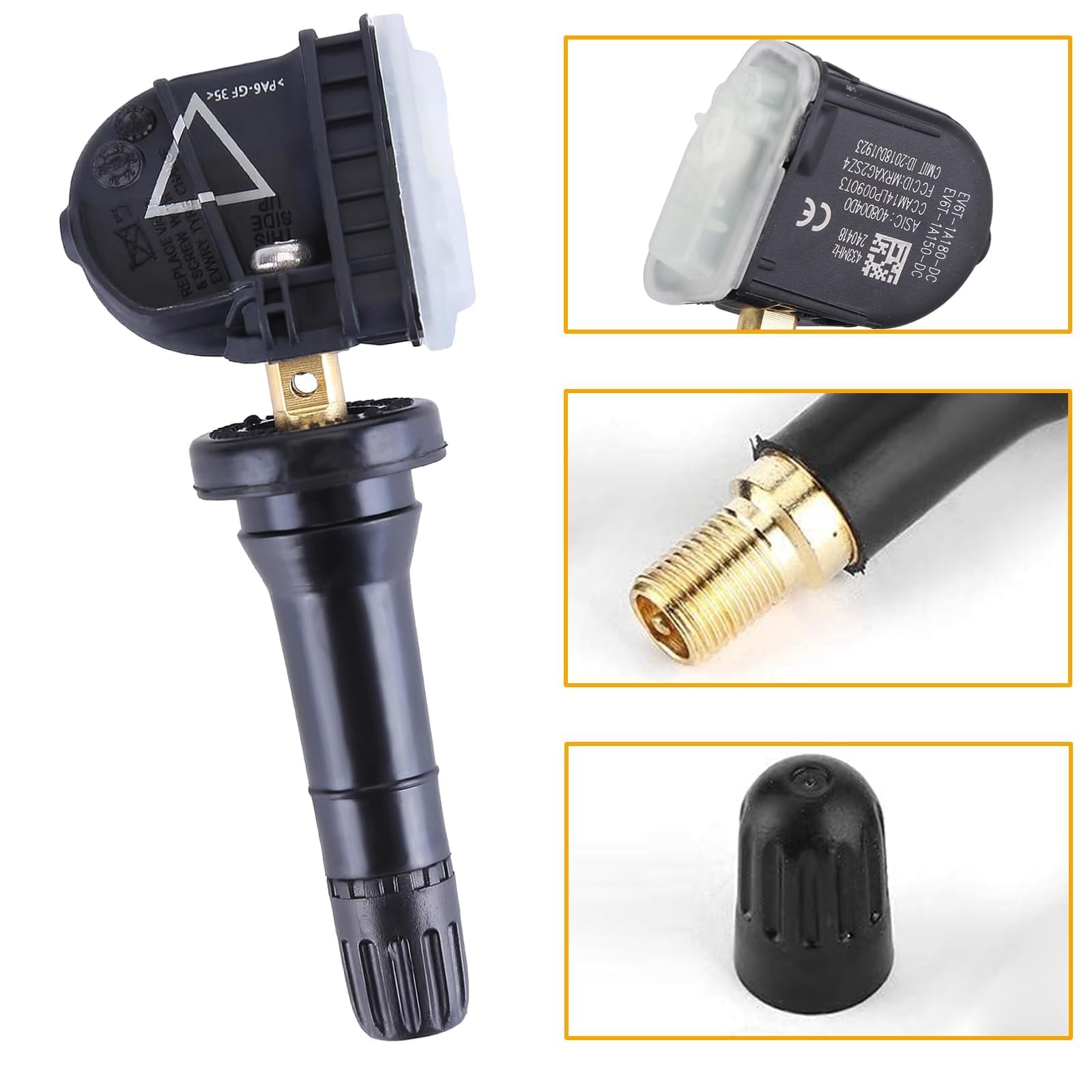 ANBOO Lot de 4 capteurs de pression des pneus TPMS - Système de contrôle de la pression des pneus - Capteurs RDKS compatibles avec Ford Focus III/C-Max II/B-Max/Kuga/Fiesta/Mondeo/Ecosport 1862980