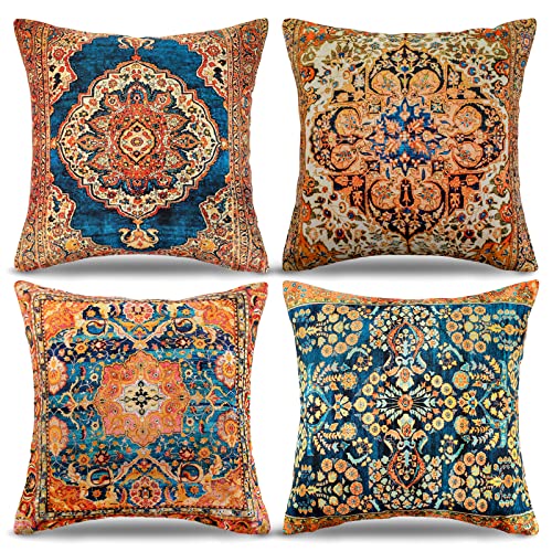 Design unico: La fodera per cuscino decorativa è un design originale che presenta un motivo orientale elegante e vintage su uno sfondo di lino naturale. Un tessuto con un disegno tribale interessante e colorato. Si abbina bene con decorazioni in stile etnico, retrò e shabby chic.