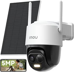 Imou 3K Solar Security Camera Outdoor Wireless, 360° Battery Outdoor Camera, Wi-Fi CCTV Camera Solar, AI Human Car Detection, 20M Color Night Vision, Siren Spotlight, 2-Way Audio, Works with Alexa asin的图片
