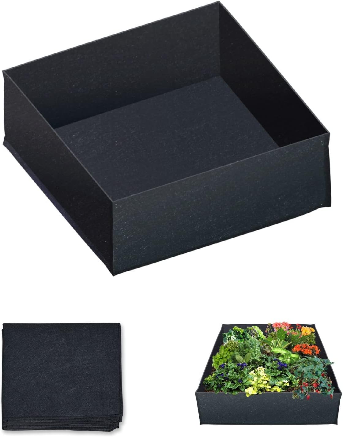 BenefitUSA Fabric Raised Planting Bed Garden Grow Bags Herb Flower Vegetable Plants Bed Rectangle Planter (36x 36)