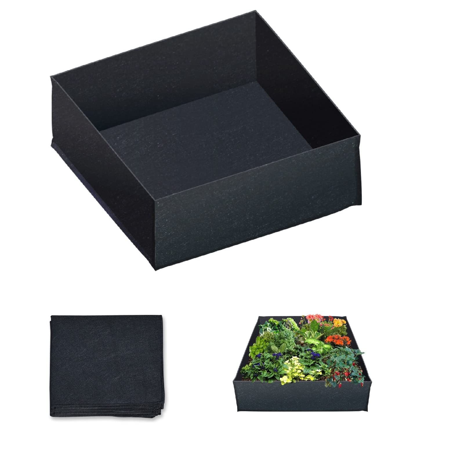 BenefitUSA Fabric Raised Planting Bed Garden Grow Bags Herb Flower Vegetable Plants Bed Rectangle Planter (36