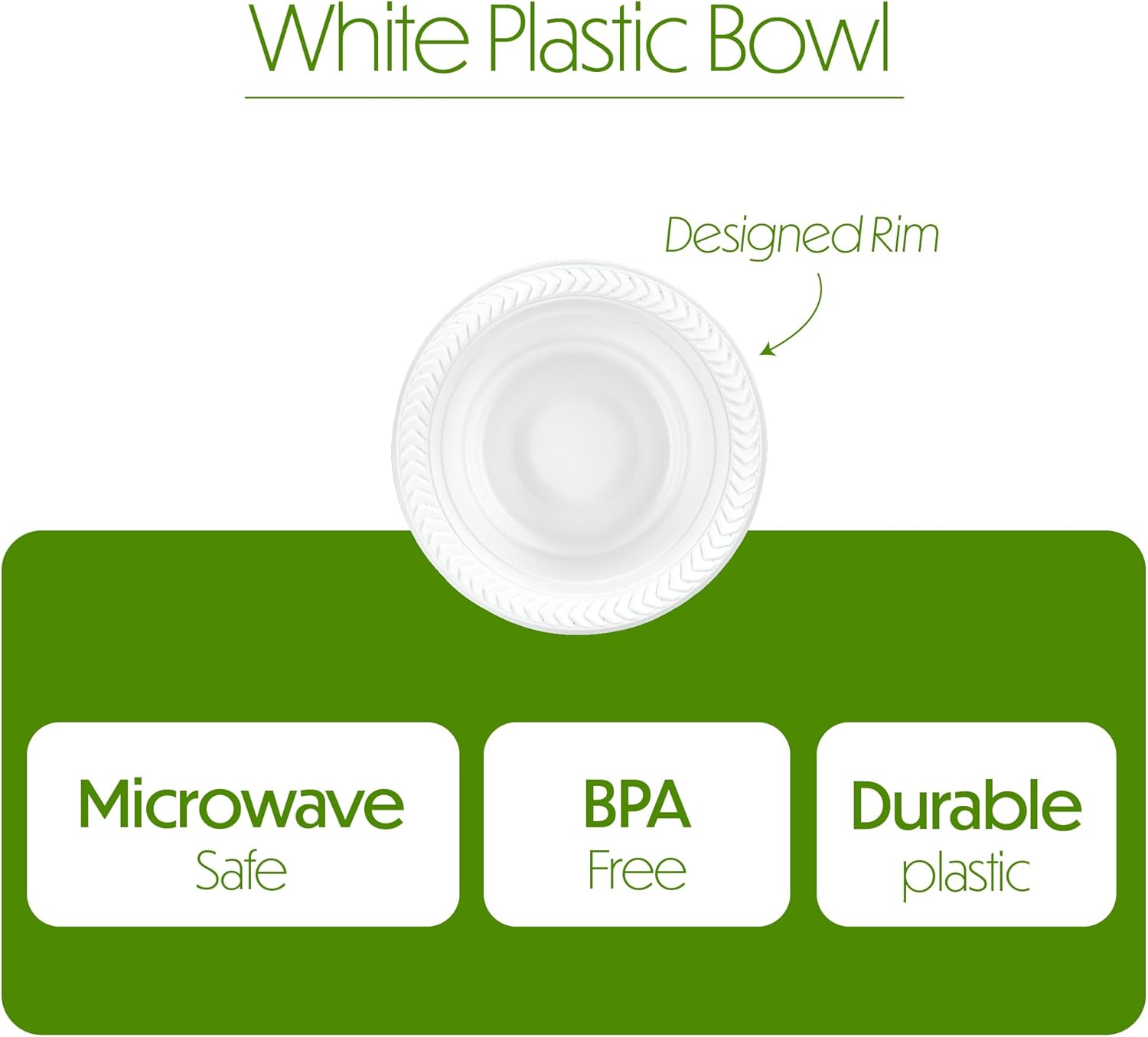 PLASTICPRO 100 PCS White Plastic Bowls 5 oz Premium Quality Light Weight Dishes Disposable Small Plastic Bowls for Dessert Appetizers Soups for Parties Weddings - Image 6