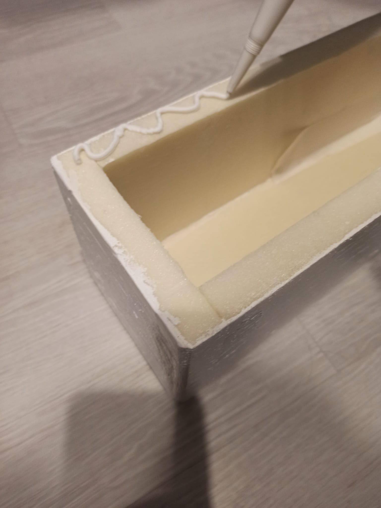 Trave finto legno lunghezza 100 cm. (L12xH12 cm, Bianco)