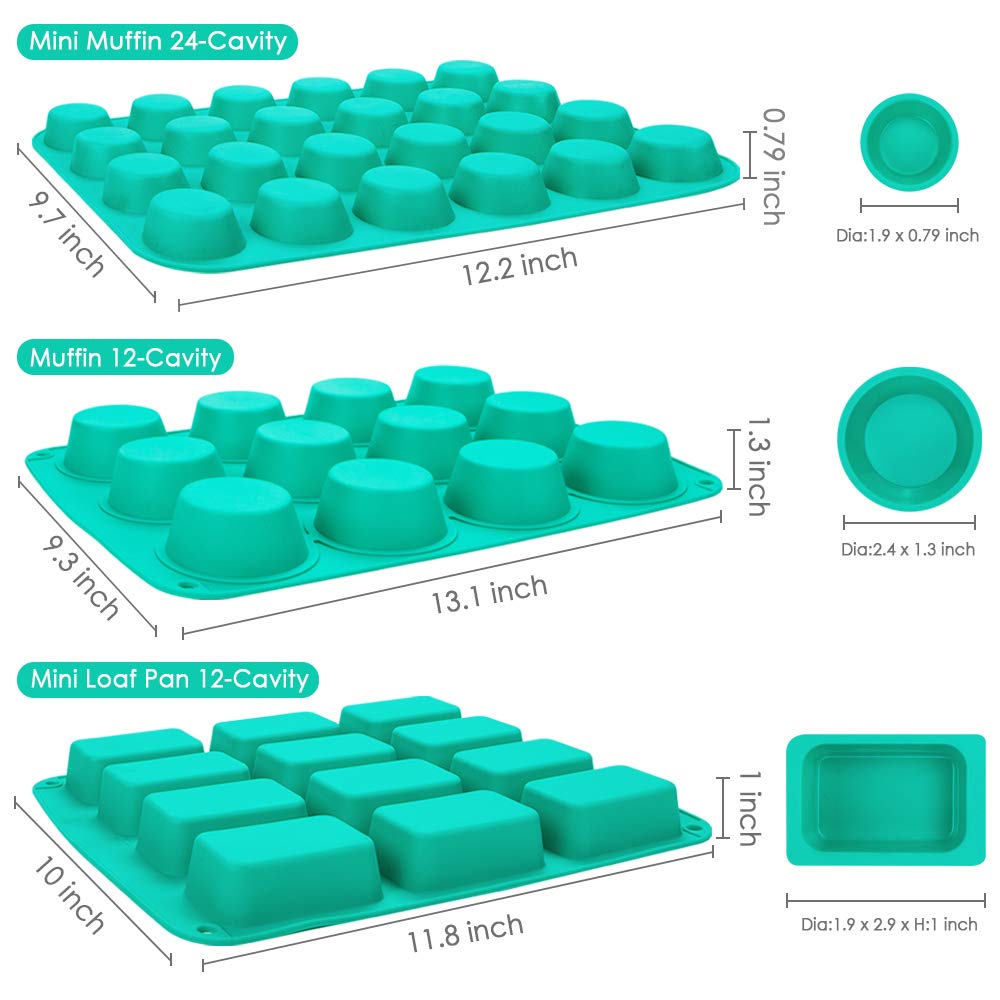 webake silicona Cake Mold 4 unidades diferentes moldes para magdalenas Cupcakes y tartas