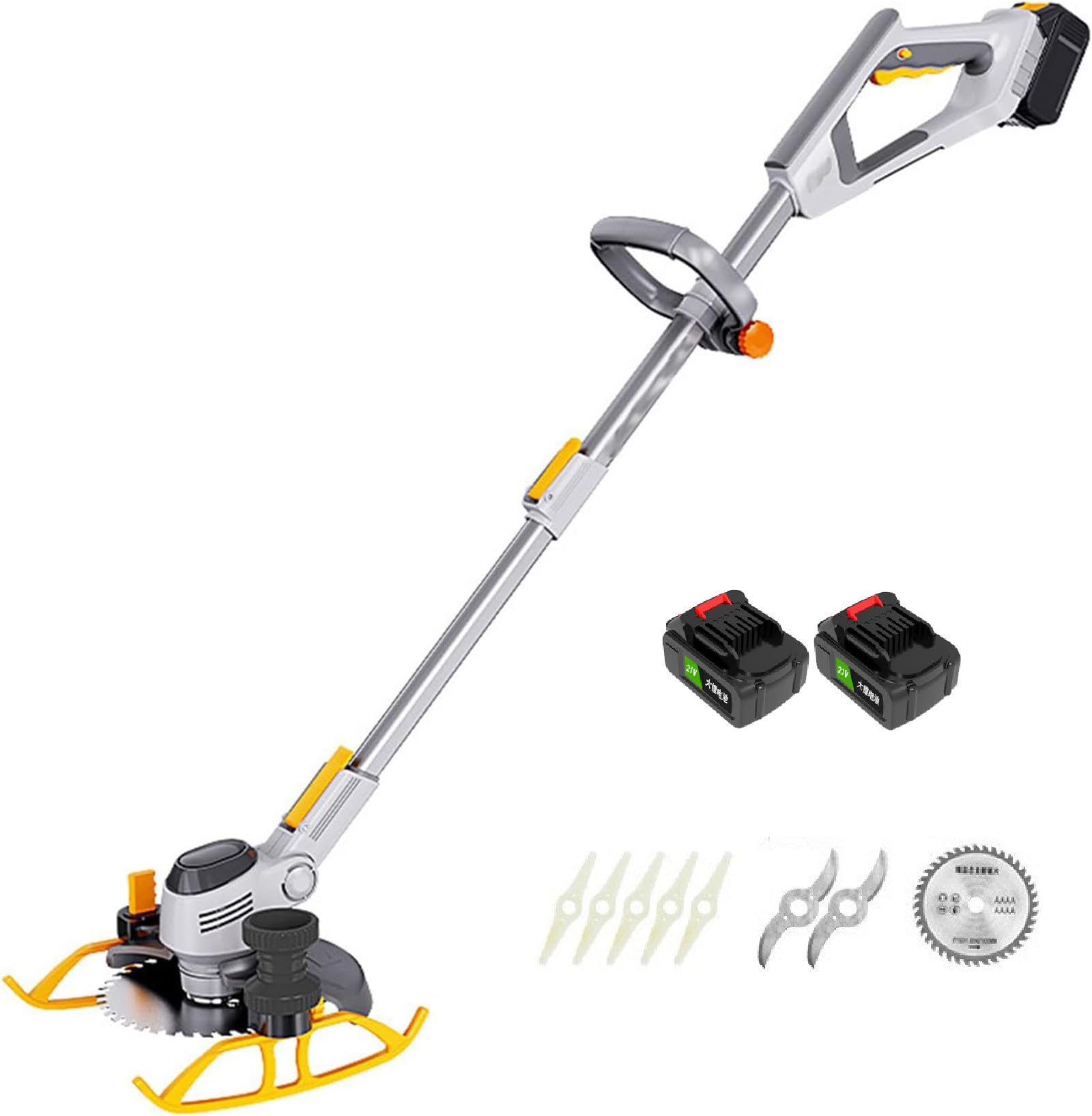 Wacker eléctrico para malas hierbas, sin cuerdas, funciona con pilas, cortador de cepillo con pantalla LCD de alimentación para jardín y patio, ligero y fácil de usar