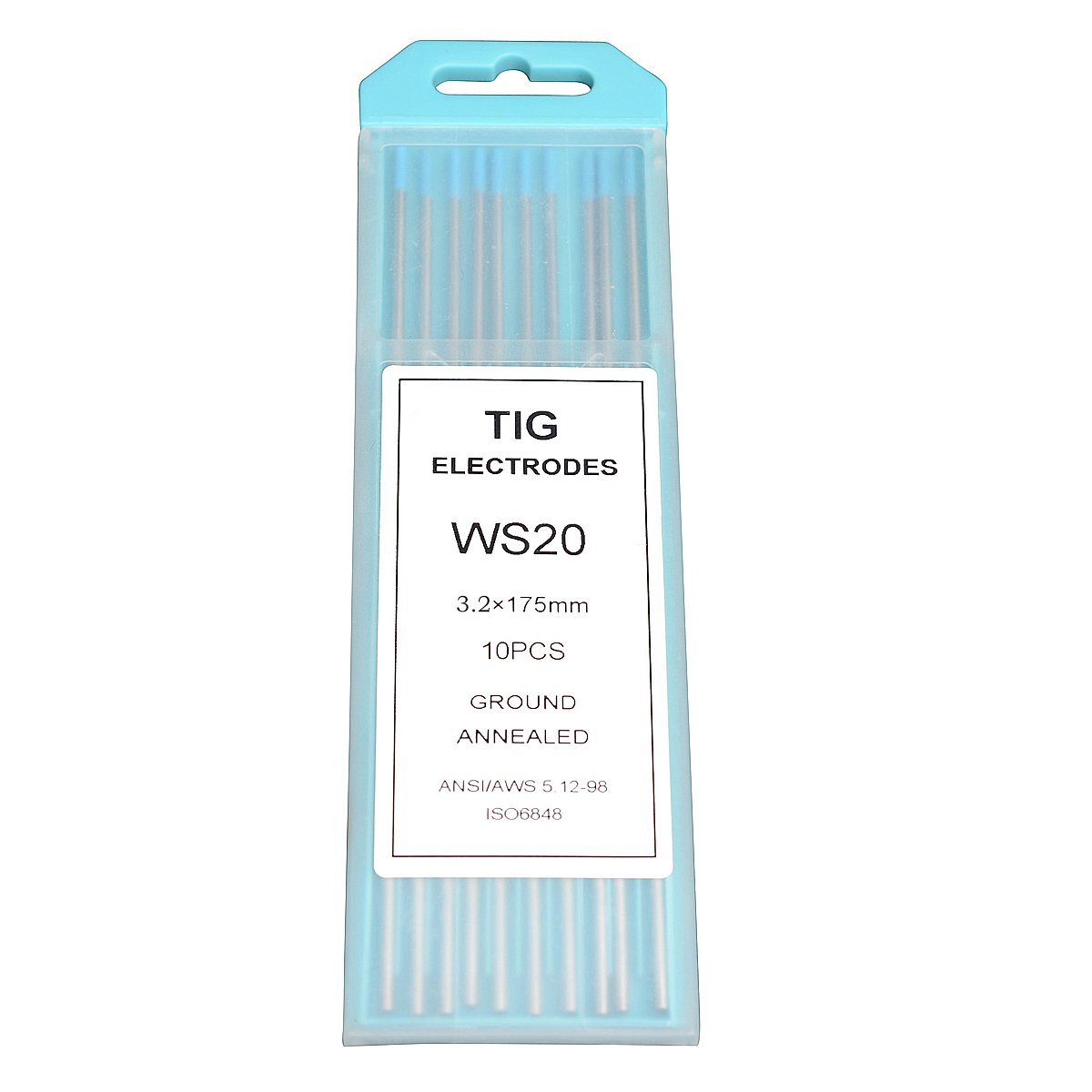 Rstar TIG Welding Tungsten Electrodes Composite WS20 Turquoise Tungsten 1/8" x 7" (Sky Blue, WS) 10-Pack