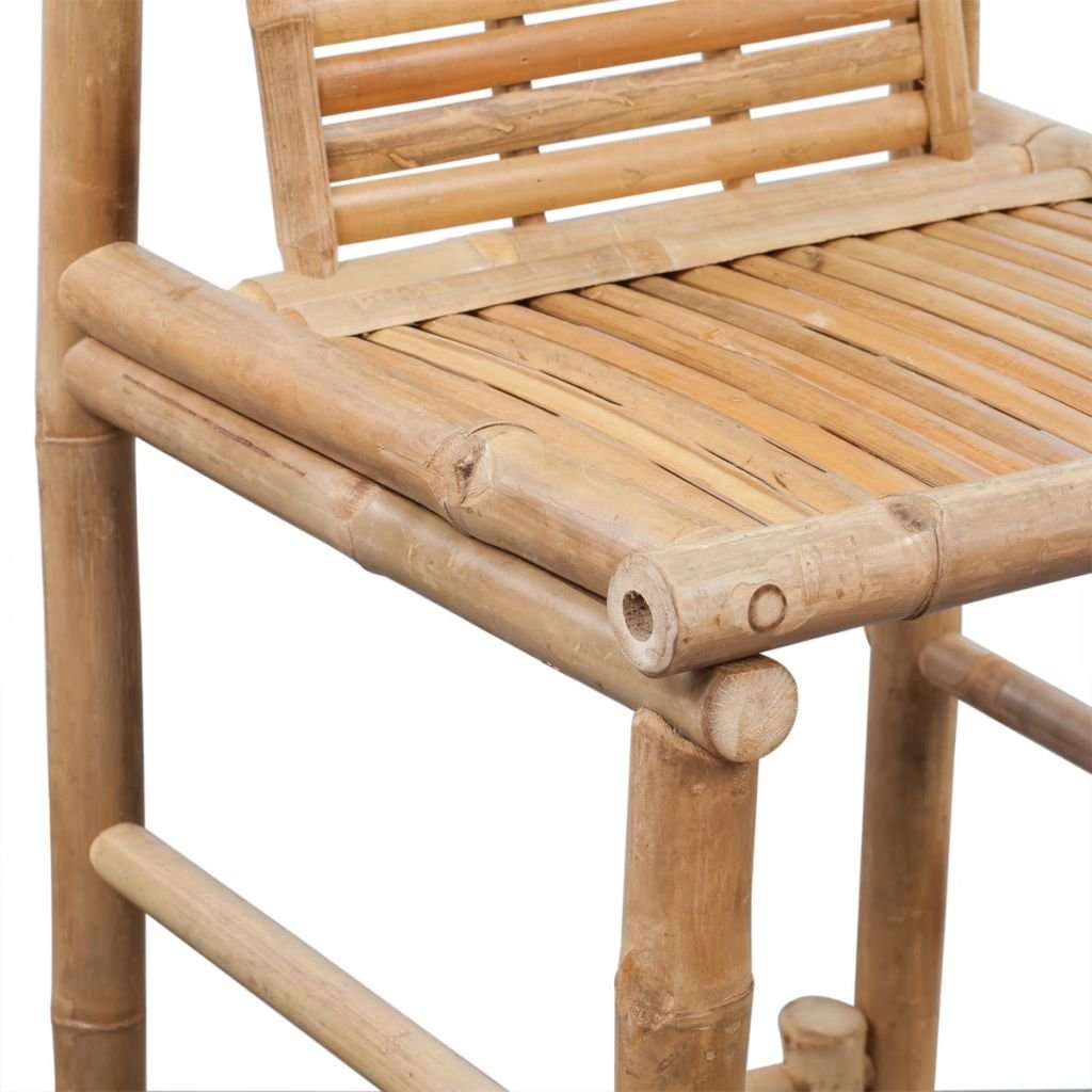 Homgoday Taburetes de bar de madera de bambú, 2 unidades, silla de oficina, silla de oficina, silla de escritorio para salón o dormitorio