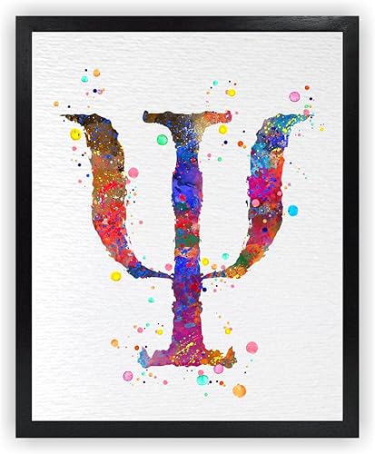 Dignovel Studios 11X14 sin marco Psicología Símbolo Acuarela Arte Impresión Psiquiatría Psicoterapeuta Psicólogo Clínica Médica Decoración