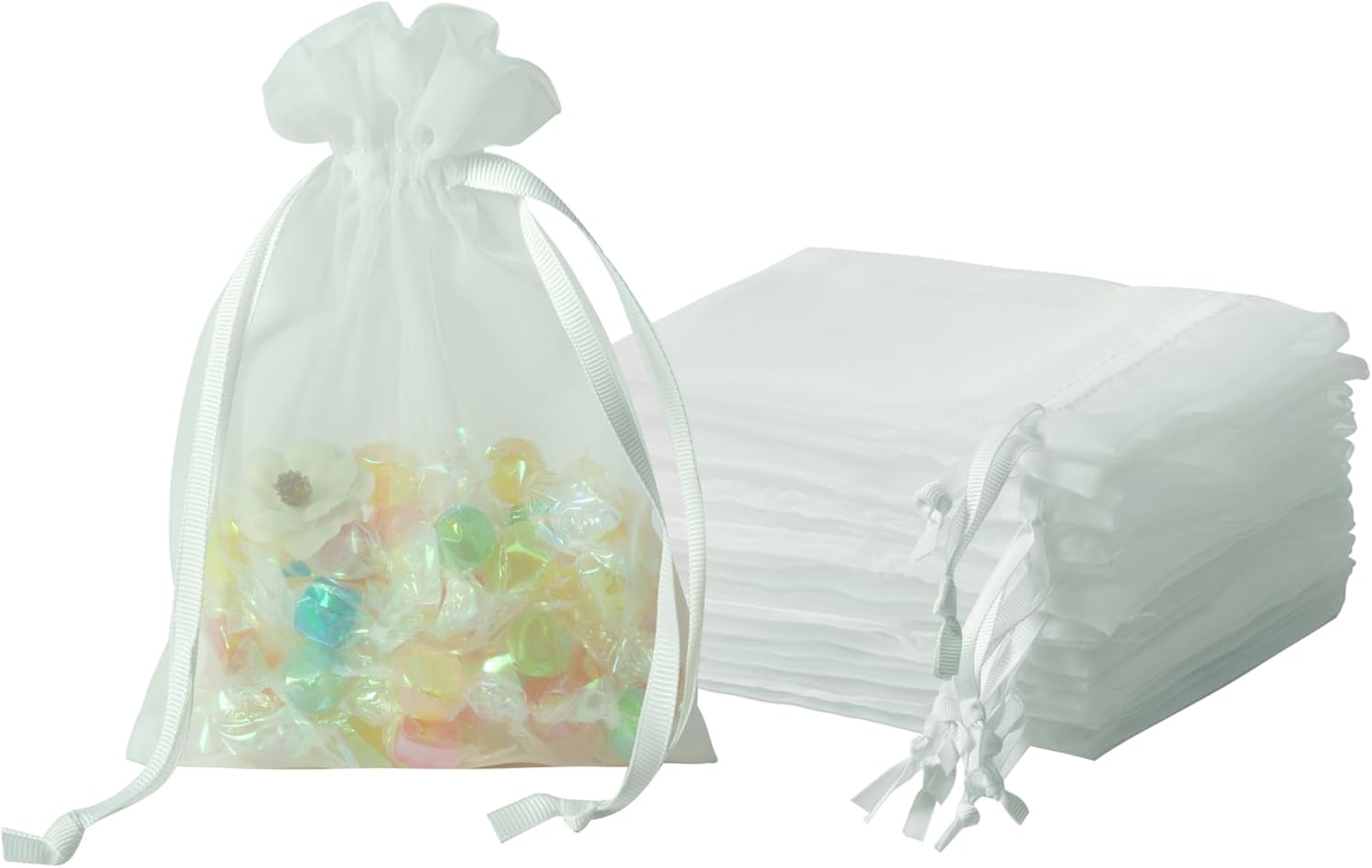 20 Pcs White Organza Bags 5X7 inch for Wedding Favors with Drawstring, Mesh Gift Bags Jewelry Pouch Treat Bag for Candy Bridal Shower Party Favor Christmas - Image 8