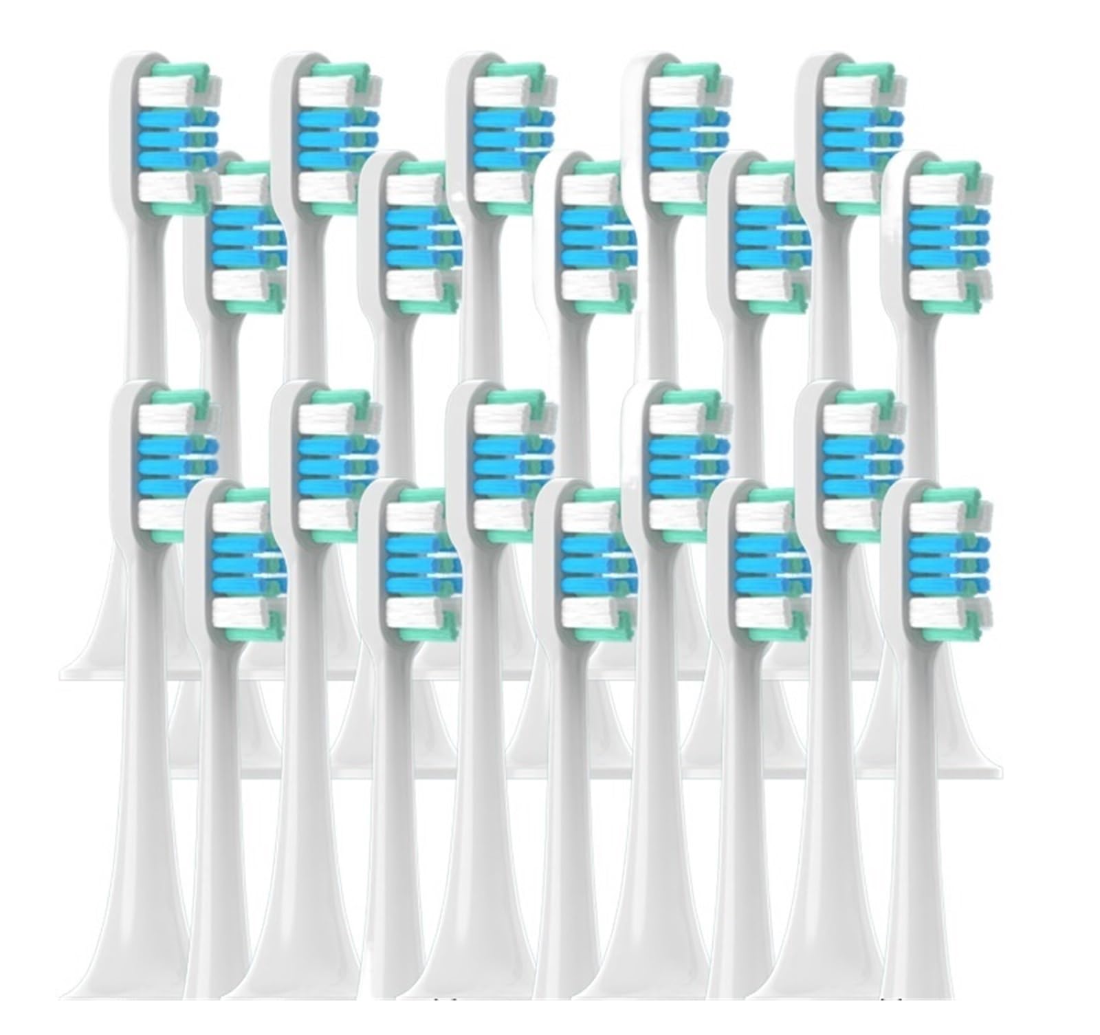 Testine di ricambio da 20/50 pezzi, compatibili con l'ugello for spazzolino elettrico a setole morbide pulite T300/T500/T700(50WhiteGreenBlue)