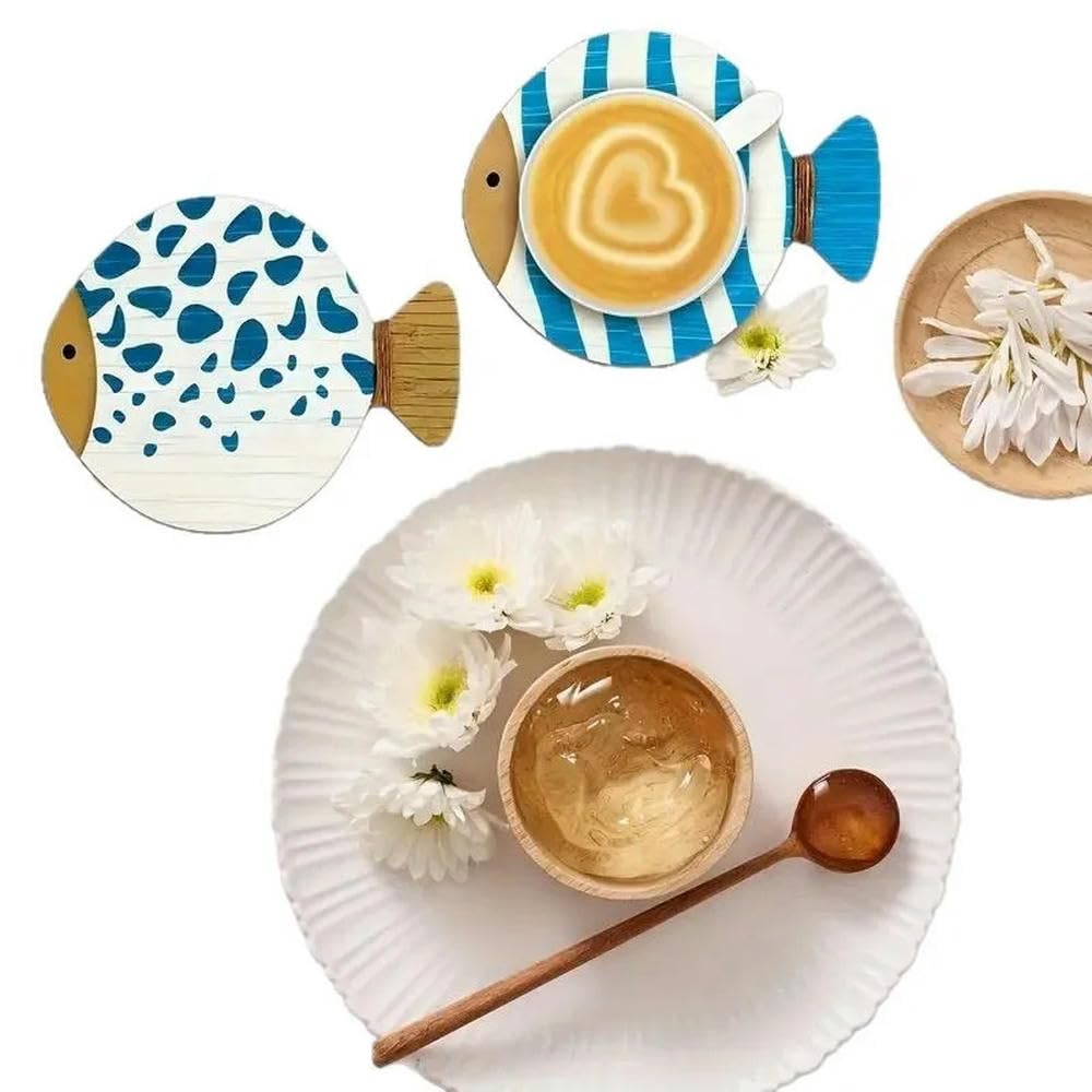 Dessous de verre vintage GLDFW en bois pour stopper les taches de chaleur sur la table