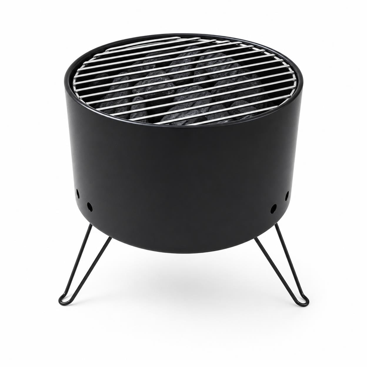 Barbacoa de Carbón Portátil, Parril Pequeña para Camping, Picnic y Balcón