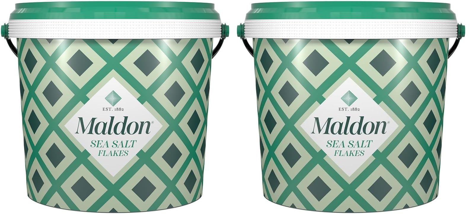 Maldon Salt, Sea Salt Flakes, 3.1 lb, Bulk Tub, Kosher, Natural, Handcrafted, Gourmet, Pyramid Crystals (Pack of 2)