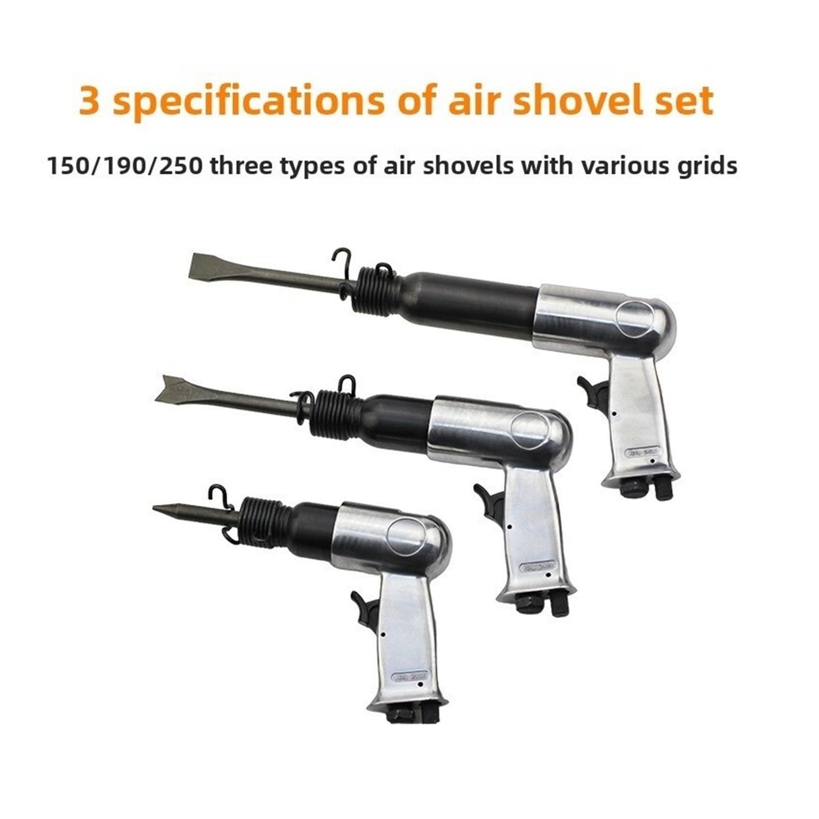 Młot Pneumatyczny, Łopata pneumatyczna Młot pneumatyczny Wiatrowy klocek hamulcowy Usuwanie rdzy Dłuto głowicy pistoletu(150 air shovel set)