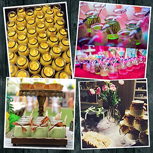 Folinstall 20 Pcs 4 oz Glass Jars with Lids - Yogurt Container - Yoghurt Jars for Jam, Spices, Gift Holder. Extra 20 Cork Lids, Chalkboard Labels, Tag Strings and 20 Wooden Spoons Included - Thumbnail 2