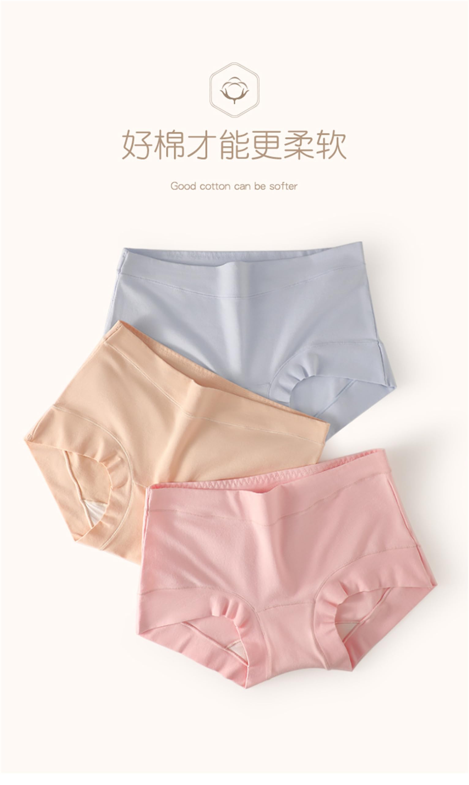 Culotte Hipster Donna 60 Count Long Staple Cotone Biancheria Intima da Donna 3 Confezioni