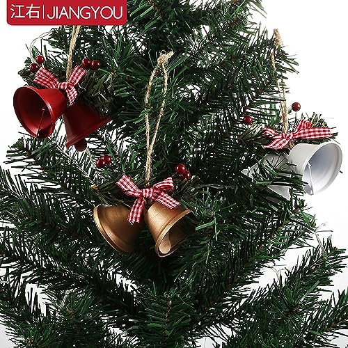 Blausky 1 x Metal Bell for Crafts Christmas Bells, Metal Bells with Bows, Christmas Pendant - Image 3