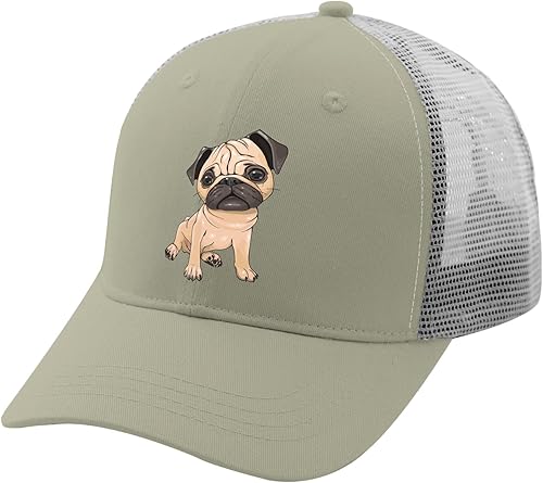 Miniatura 2 de Gorra de béisbol para hombre, diseño de perro carlino, estilo vintage, ajustable
