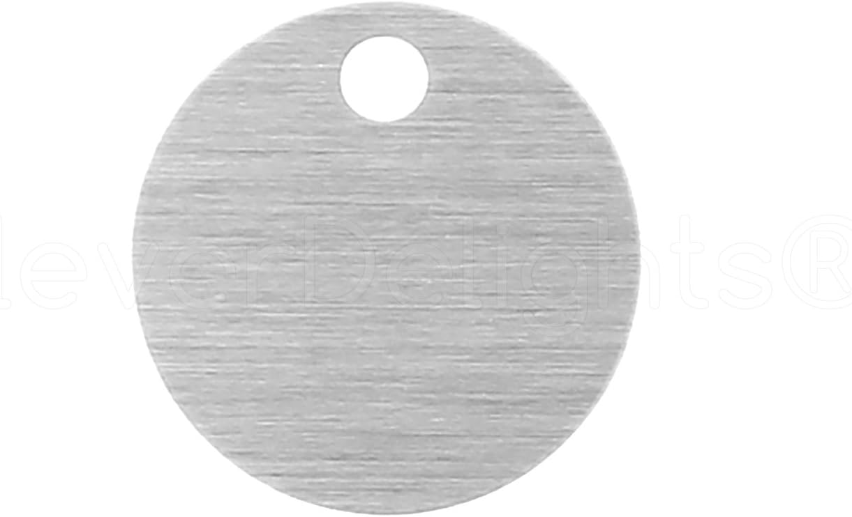 CleverDelights 0.75 Inch Round Stamping Blanks - 500 Pack - 22GA (.025") Aluminum Discs - 3mm Hole - 3/4" Circle Disc Valve Tags Crafts Etching