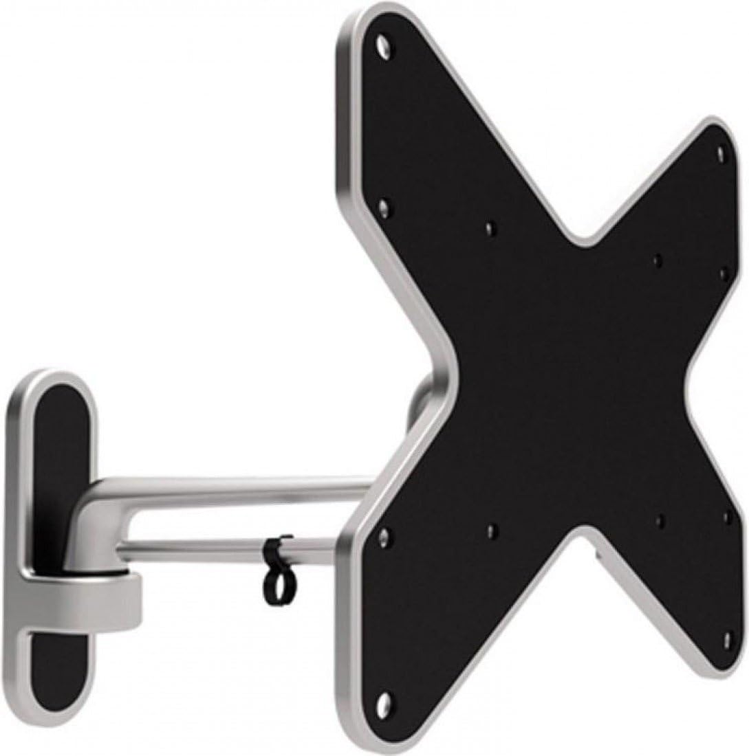 ProperAV Swing Arm TV Wall Bracket 23" 24" 28" 32" 37" 40" 42" 43" 46" Tilt 15° VESA Max 200x200 Silver