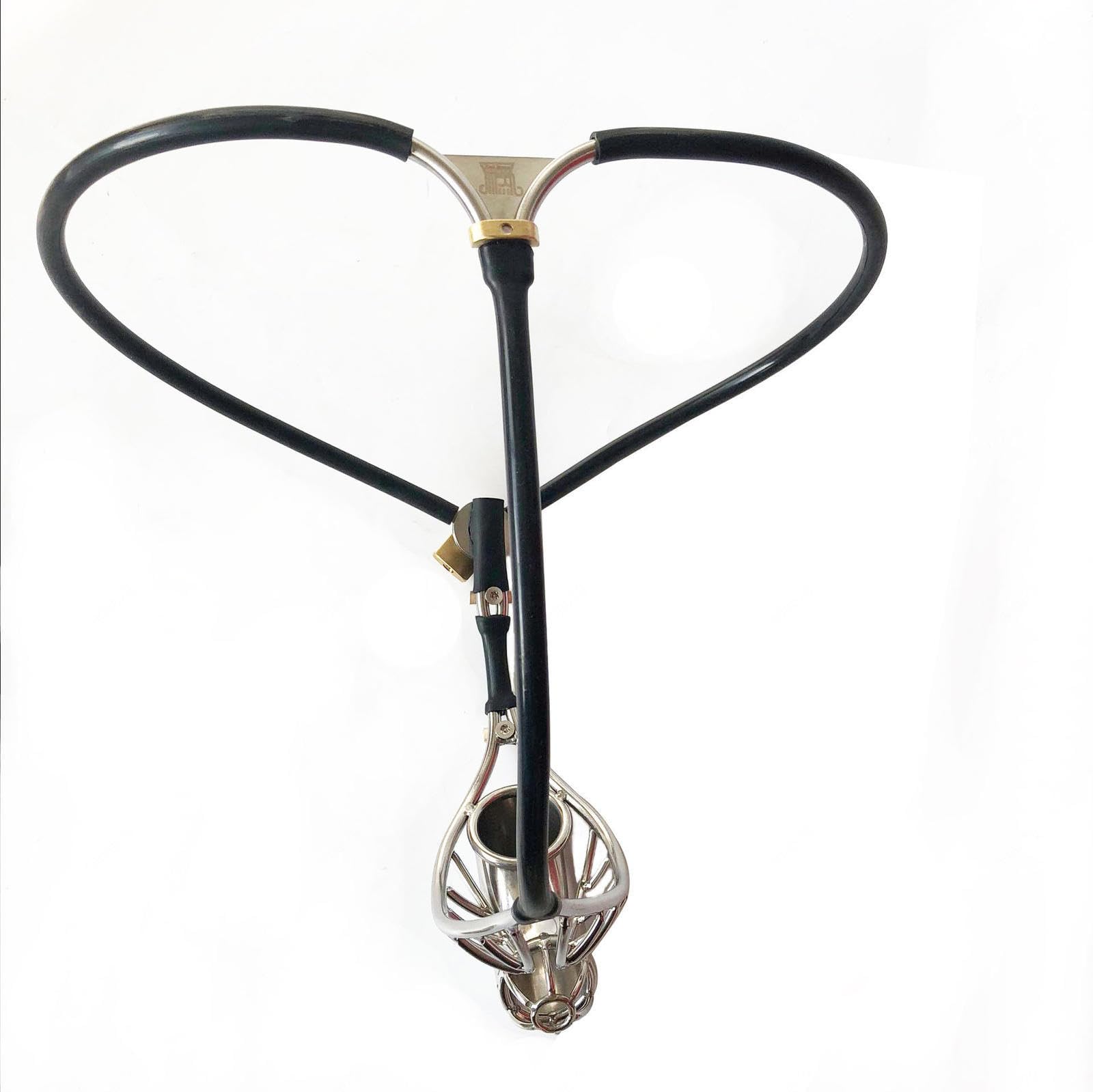 Chastity Belt Men Metal Ceinture De Chasteté Homme Acier Cage À Pénis Serrure Métal Plate Urètre Pink Male Sissy Ceintures Inversée Black 90-110cm