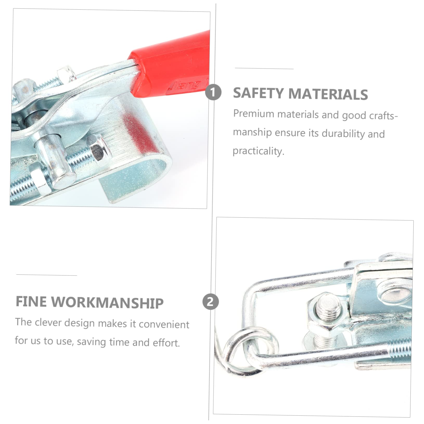 HOMSFOU 1pc Stainless Steel Clamp Self-locking Fast Fixture for Door Random Style