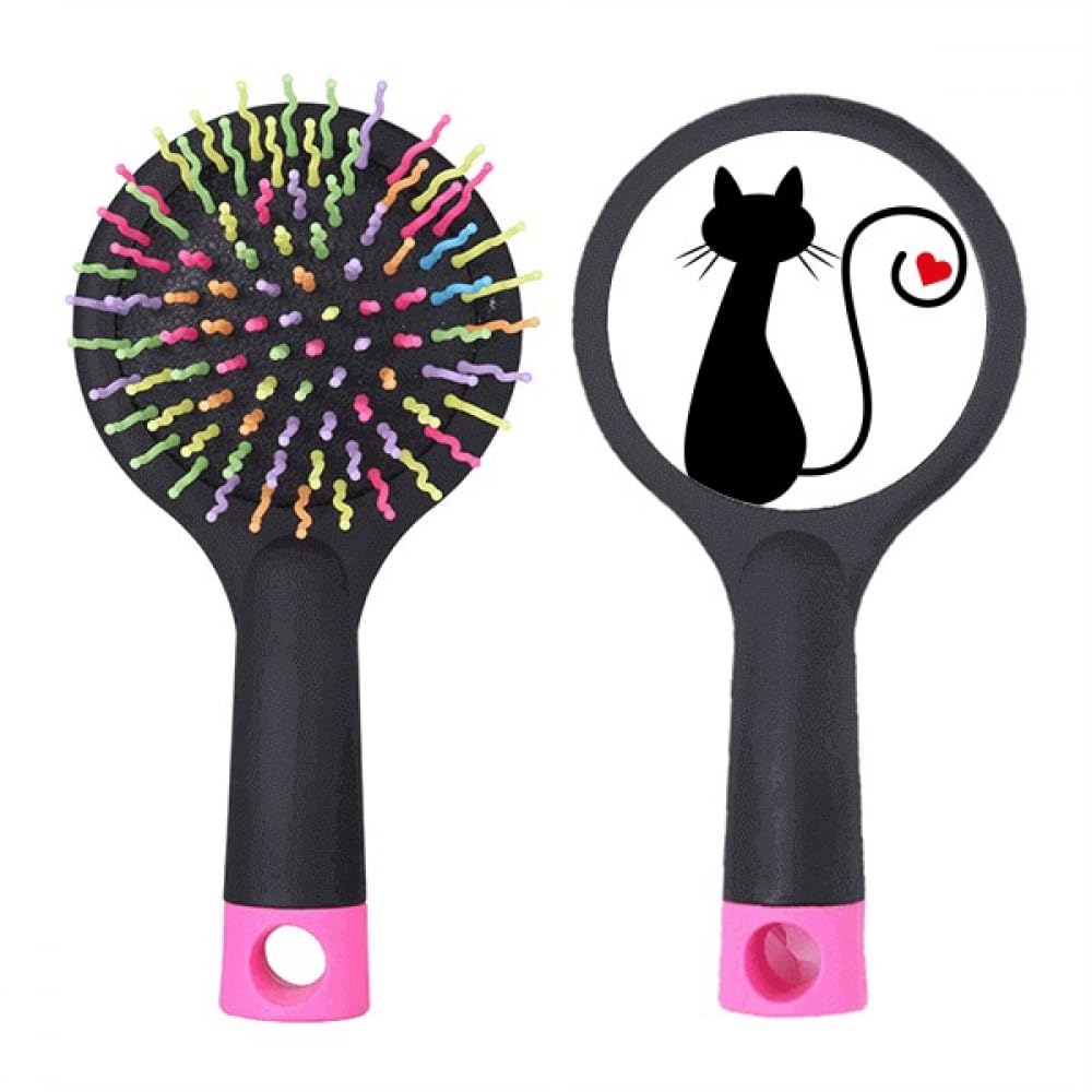 Brosse à cheveux démêlante chat design silhouette de salon - 4