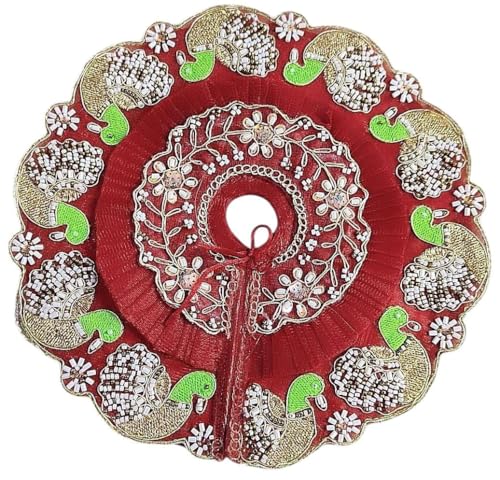 Image of Partish Laddu Gopal Heavy Poshak Size 6 l Ladoo Gopal Dress l Bal Gopal l Kanha Ji Thakur Ji Net Dress (Maroon)
