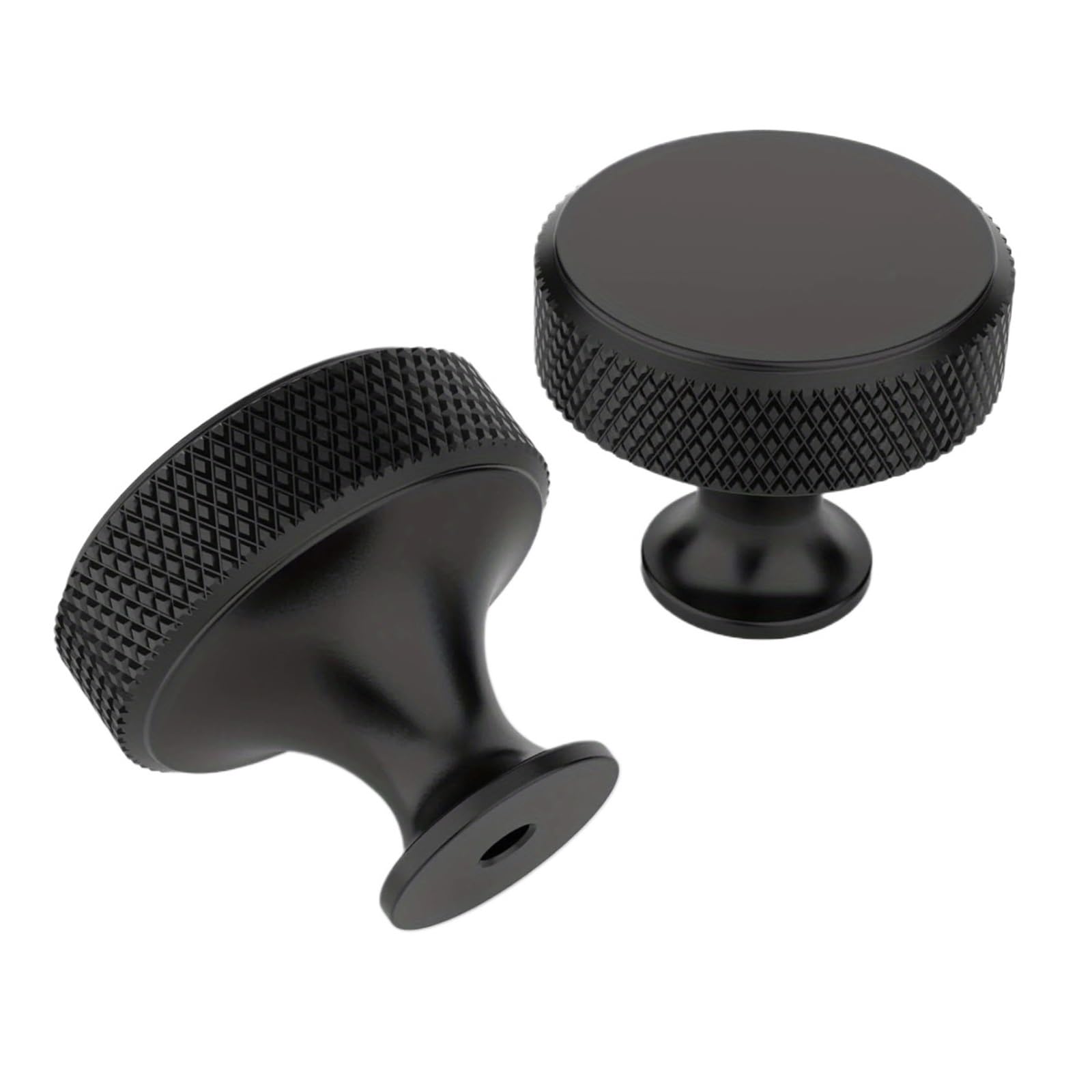 VAQROPNSHRG 5pcs Knurled Aluminum Cabinet Knobs Drawer Pull Handles for Wardrobe Dresser(Black)