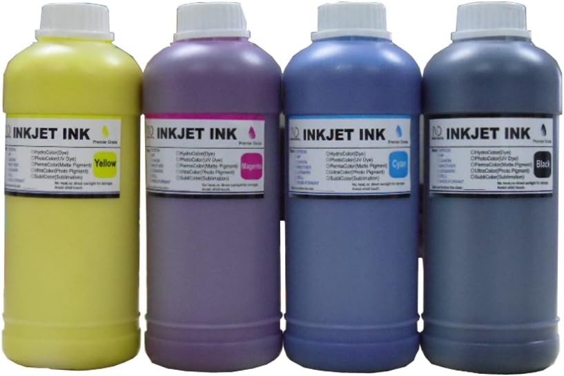 ND R@ 4x500ml Pigment Refill Ink Set for Epson 702 T702 Workforce Pro WF-3720 refillable cartridges or cis ciss Ink System + Free 4 Syringes