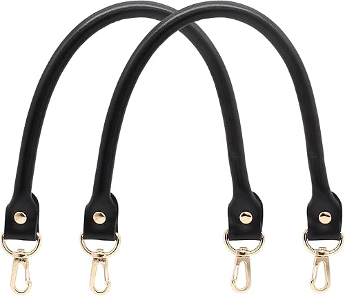 Piutouyar Correas de cuero genuino negro para monederos, correa de cuero corta de 15.7 pulgadas, repuesto de asa de bolso para bolso, bolsa de